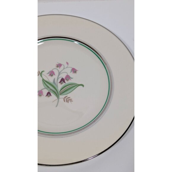 Syracuse China Coralbel Floral Dinner Plate Platinum Trim - Picture 5 of 12